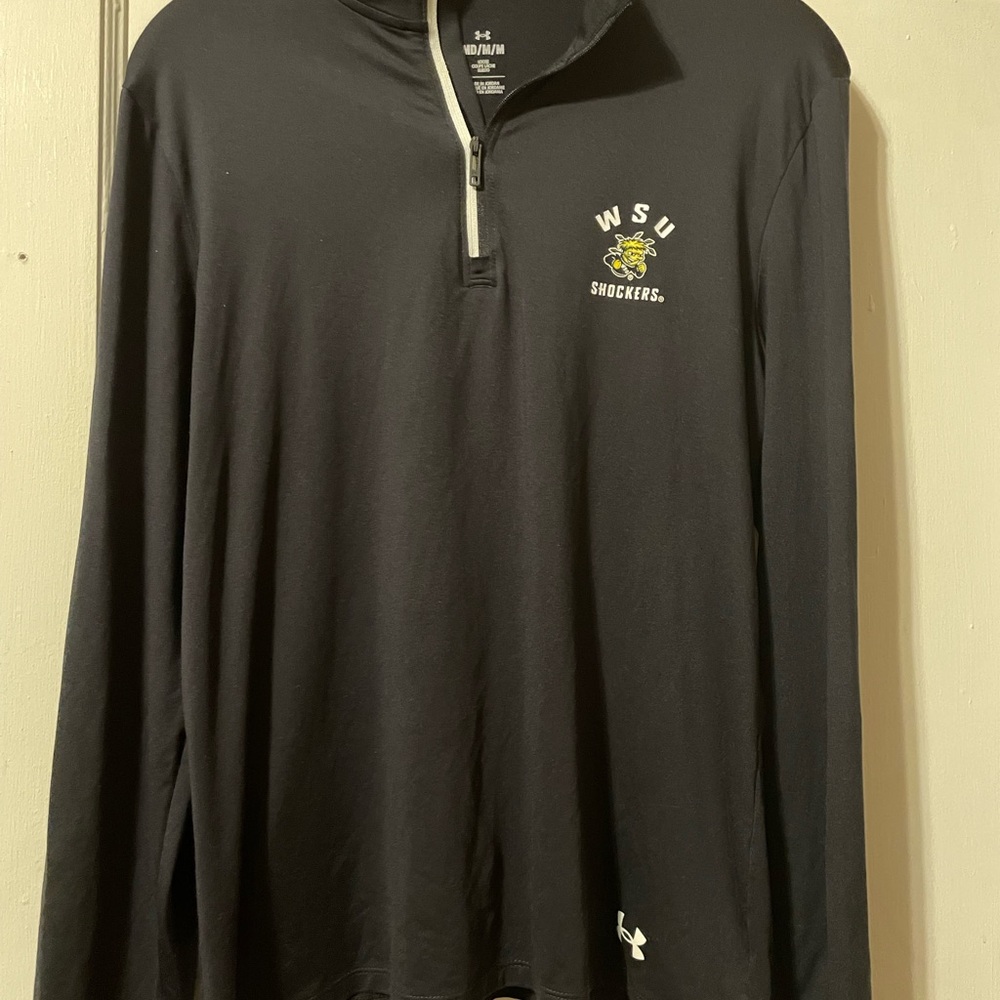 Under Armour Black Quarter Zip Pullover with WSU Logo